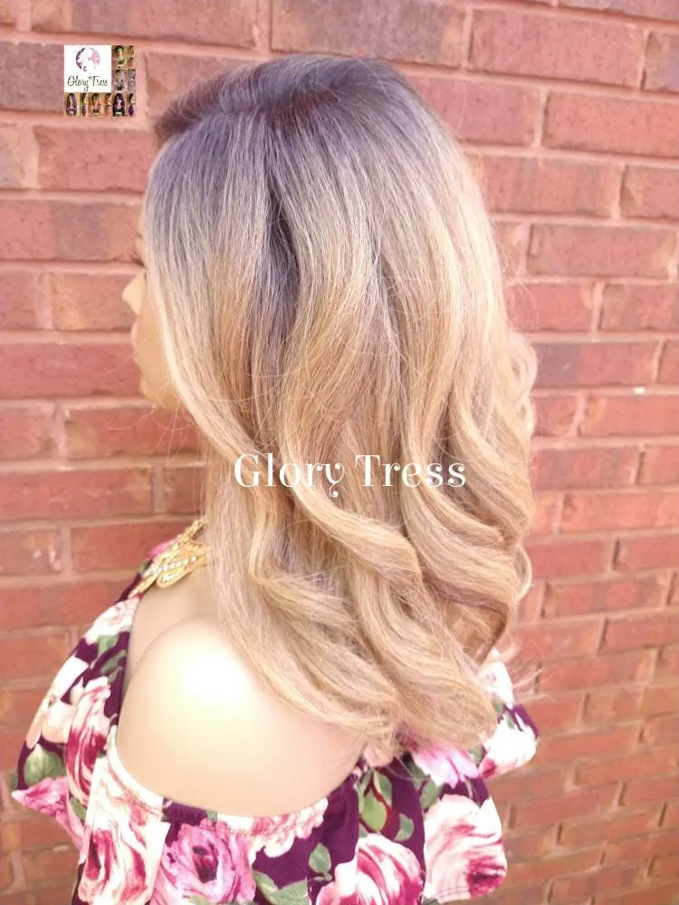 Lace Front Wig, Kinky Curly Wig,  Ombre Blonde Wig, Natural Yaki Wig, Glory Tress Wig, African American Wig // RIGHTEOUS