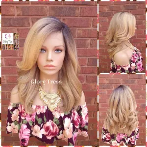 Lace Front Wig, Kinky Curly Wig,  Ombre Blonde Wig, Natural Yaki Wig, Glory Tress Wig, African American Wig // RIGHTEOUS