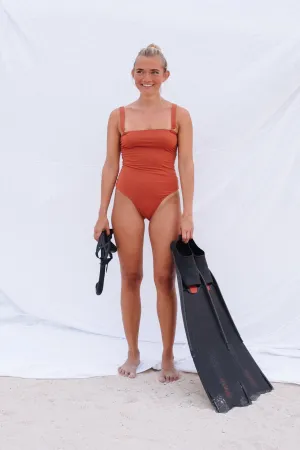 LARA MODERN ONE PIECE WITH REMOVABLE STRAPS RIAD RUST