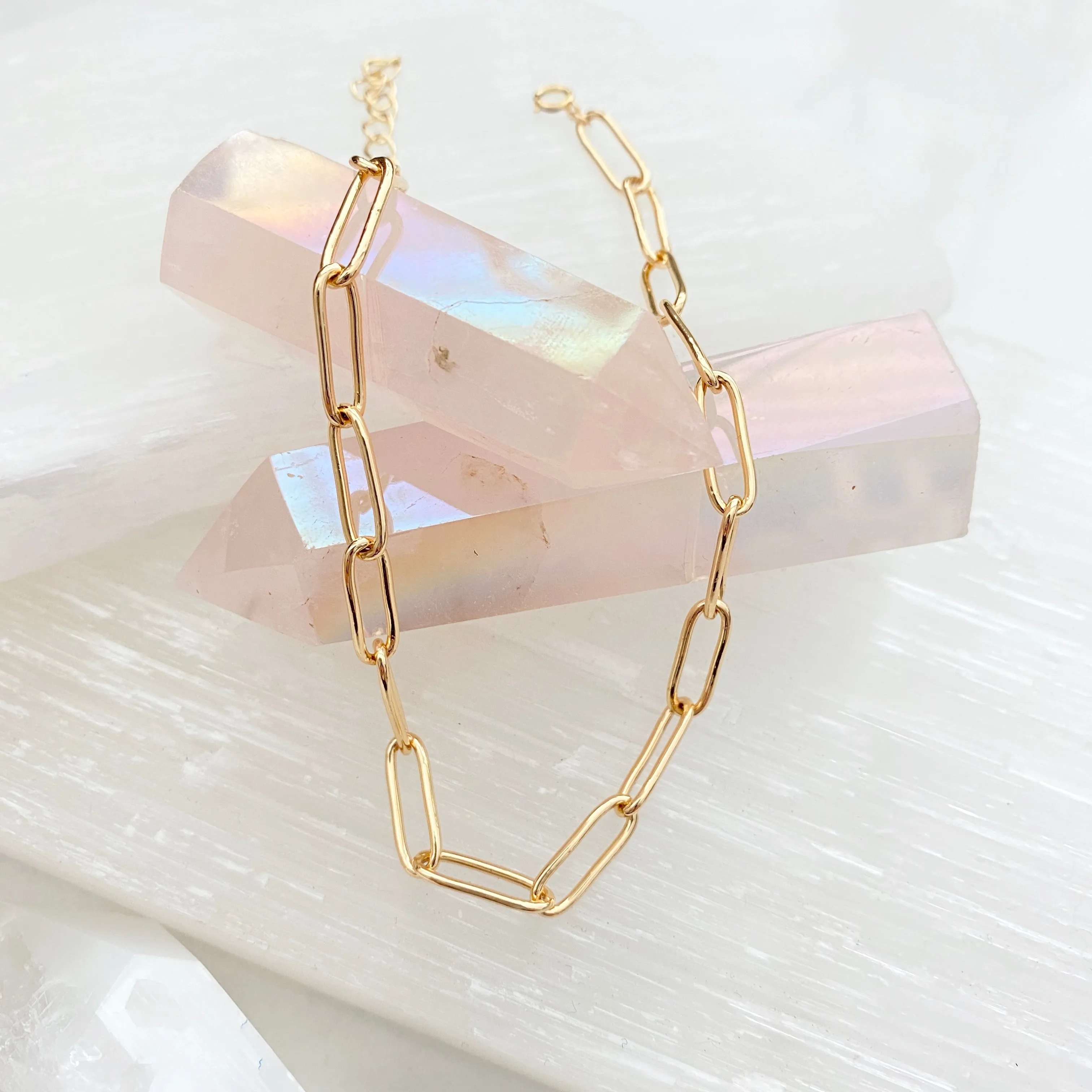 Large Paper Clip Chain Anklet