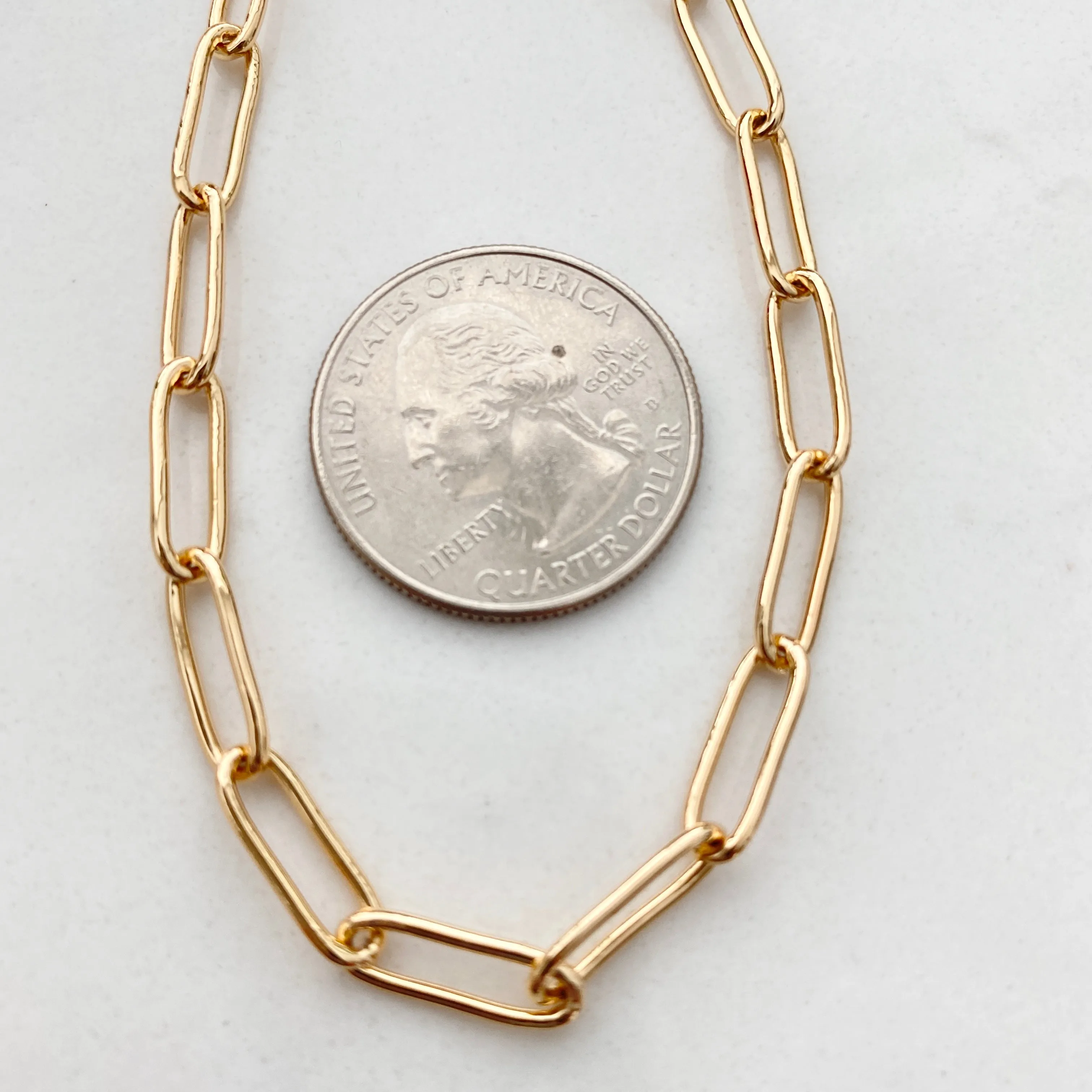 Large Paper Clip Chain Anklet