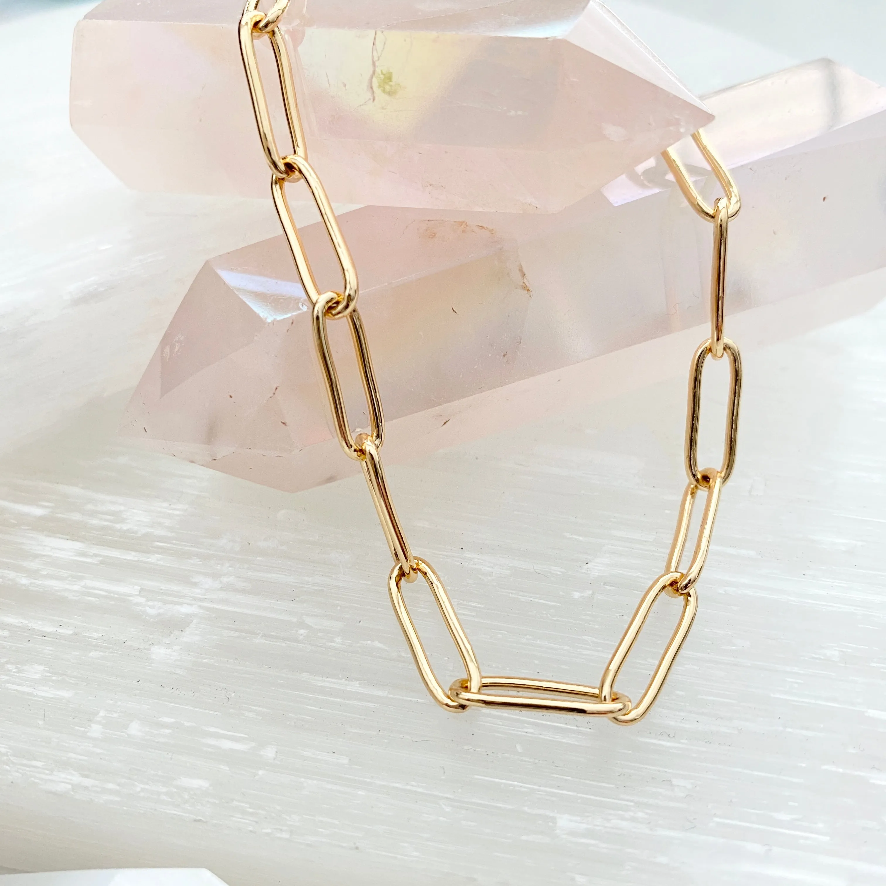 Large Paper Clip Chain Anklet