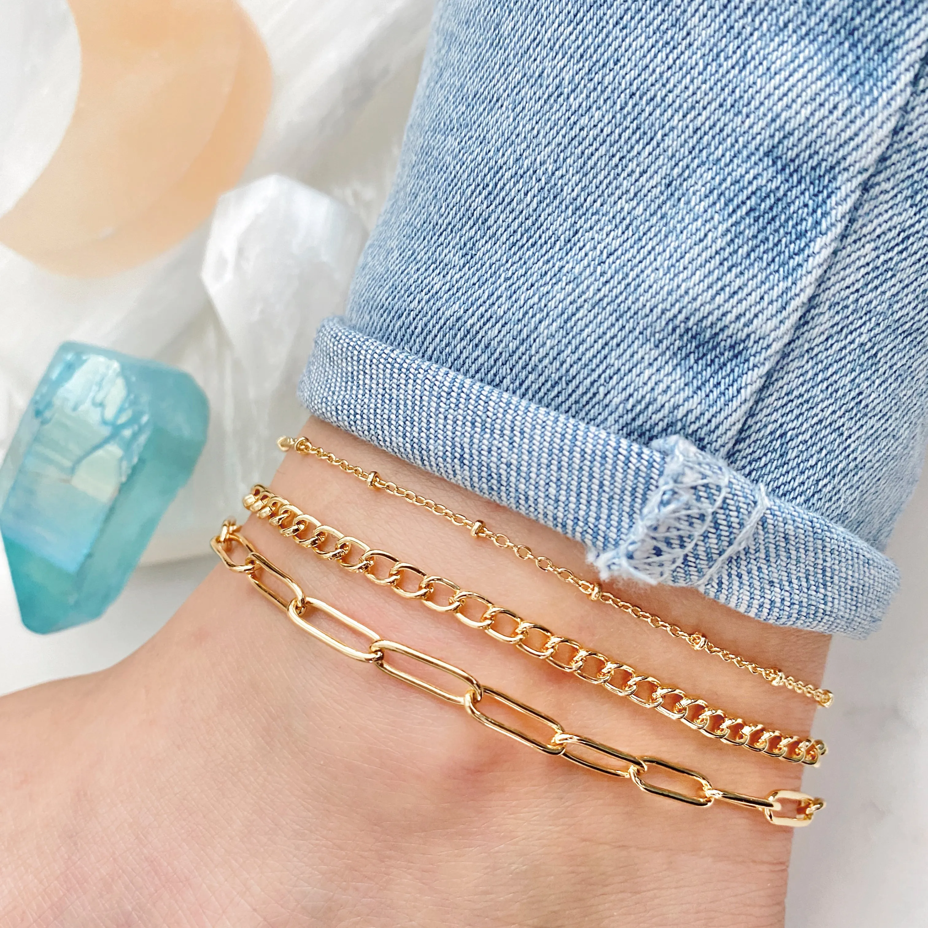 Large Paper Clip Chain Anklet
