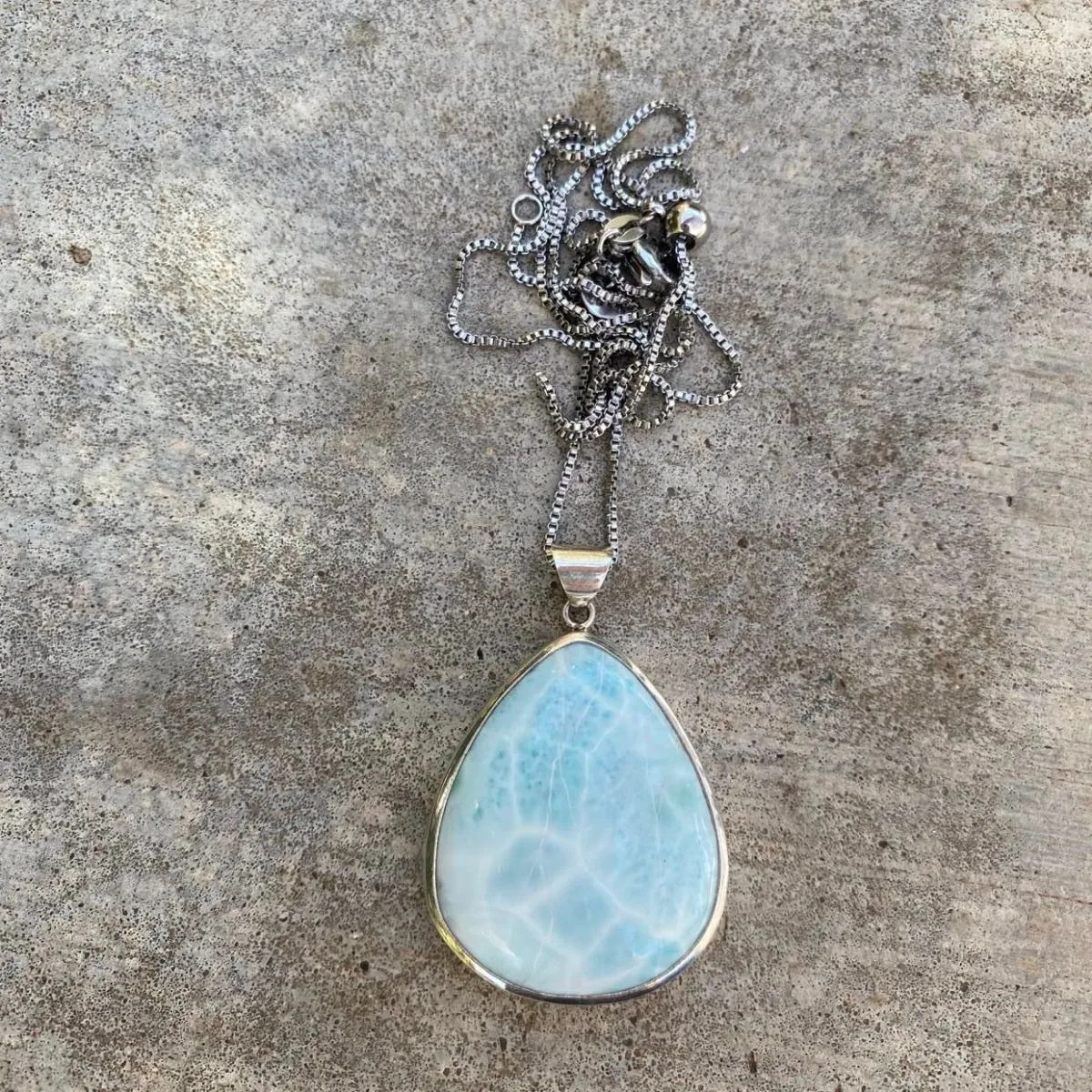 Larimar ~ 925 THICK Sterling Silver ~24" Adjustable Chain