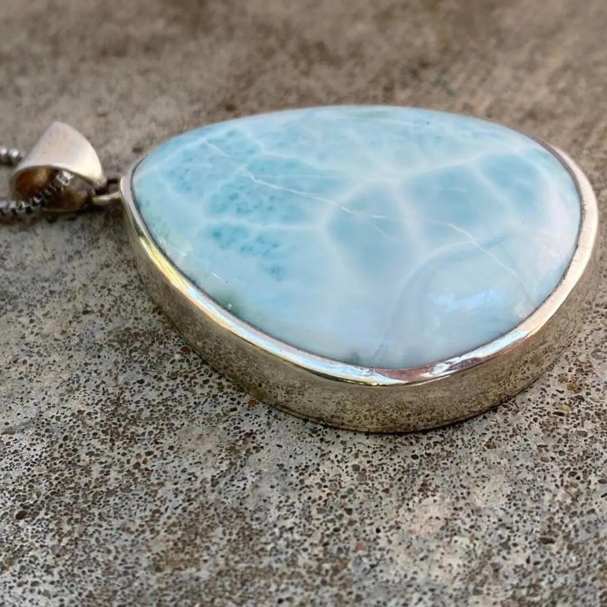 Larimar ~ 925 THICK Sterling Silver ~24" Adjustable Chain