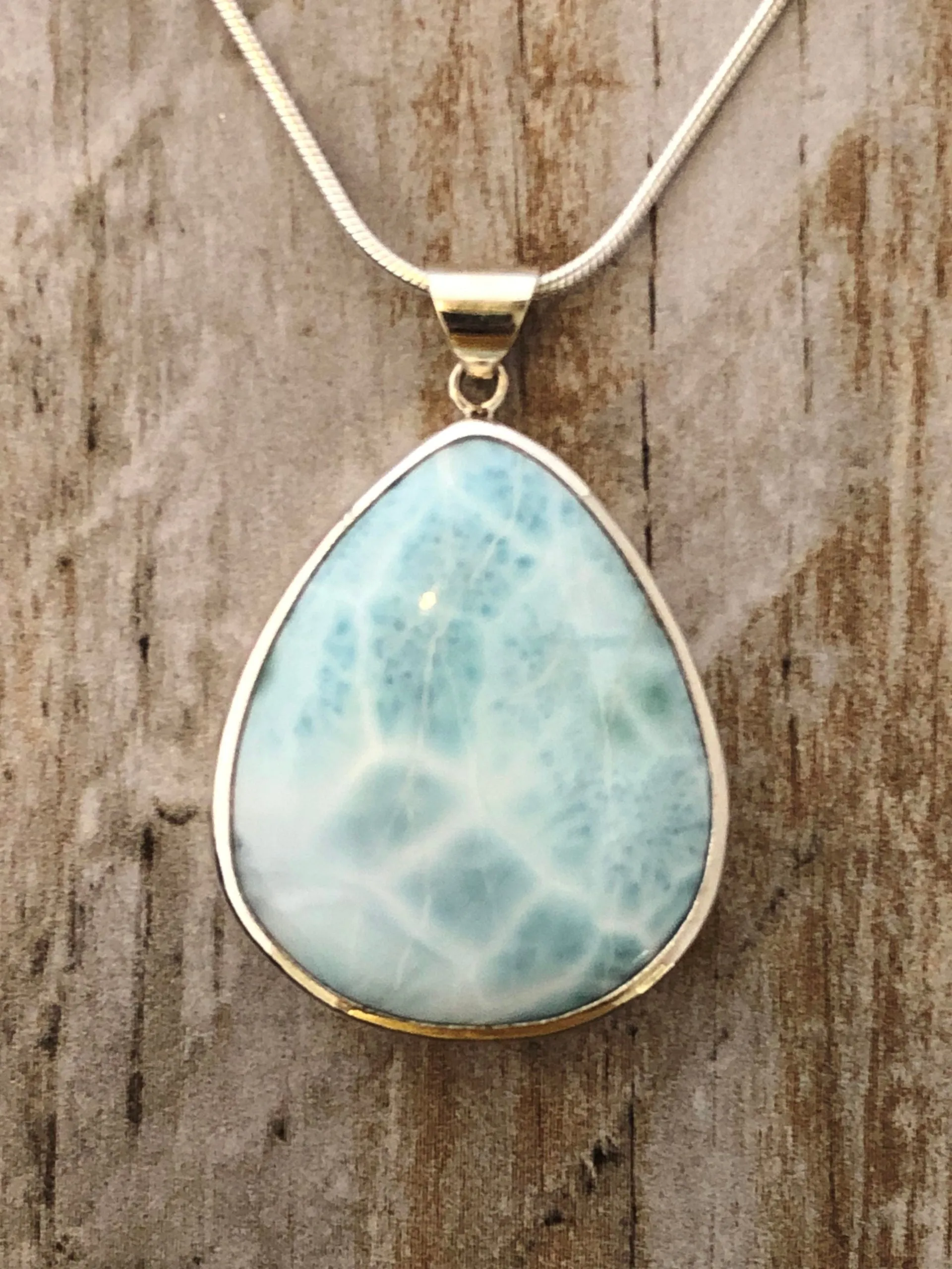 Larimar ~ 925 THICK Sterling Silver ~24" Adjustable Chain