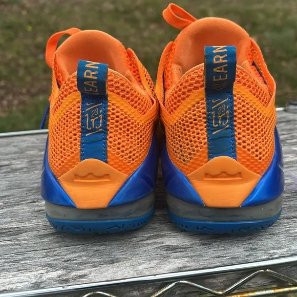 LEBRON JAMES XII TWELVE LOW,youth  size 7, 744547-838  ORANGE &amp; BLUE ,