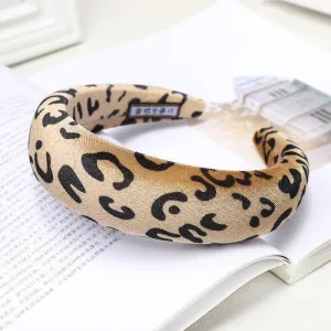 Leopard Print Lt Coffee Padded Headband