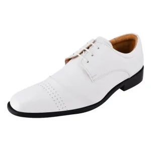 LIBERTYZENO White Leather Oxford Style Dress Shoes