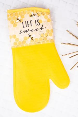 Life Is Sweet Yellow Silicone Oven Mitt