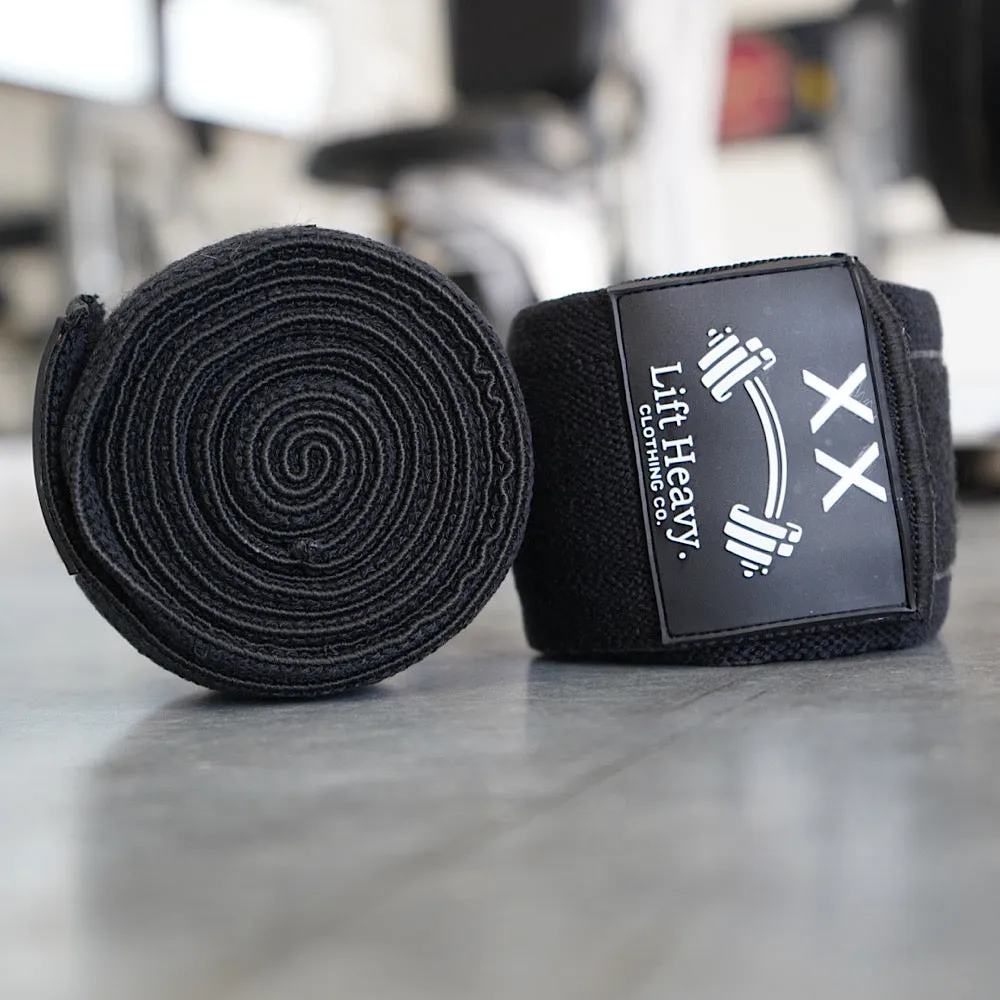LIFT HEAVY KNEE WRAPS - BLACK