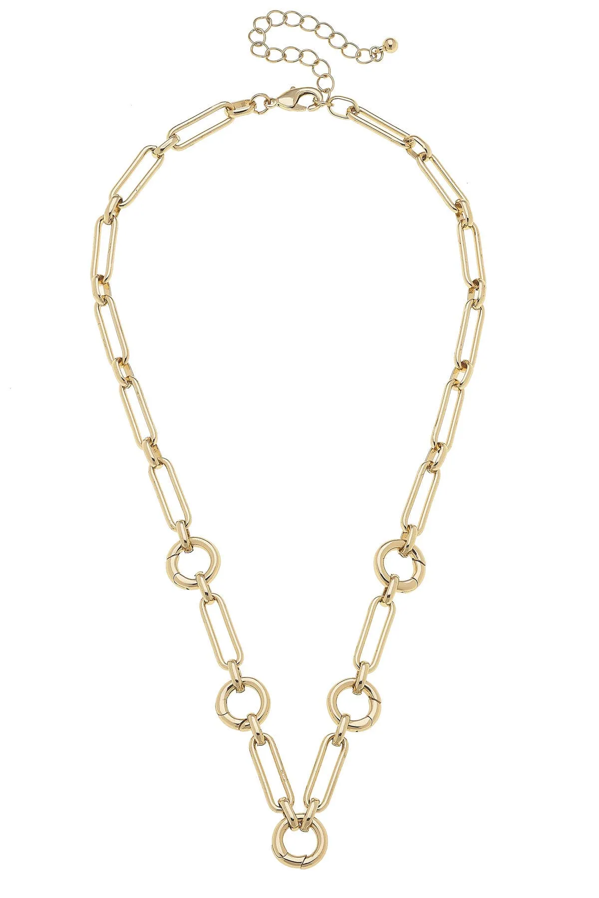 Lilah Multi-Charm Collector Necklace Base in Shiny Gold