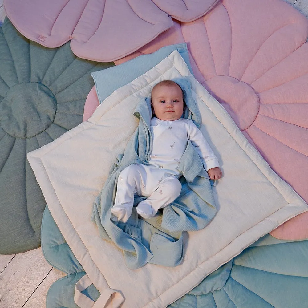 Linen Shell Baby Horn Padded Linen Blanket - Sand