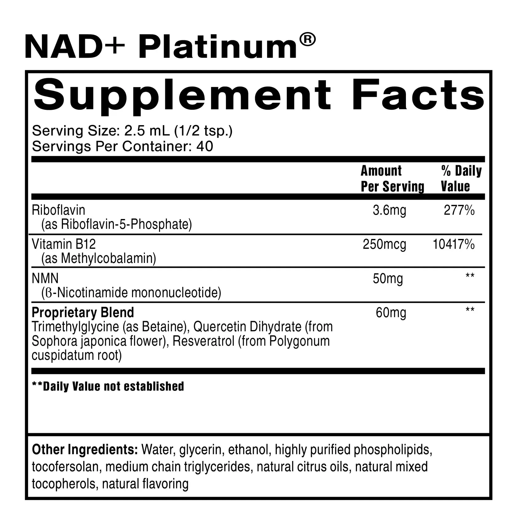 Liposomal NAD  Platinum
