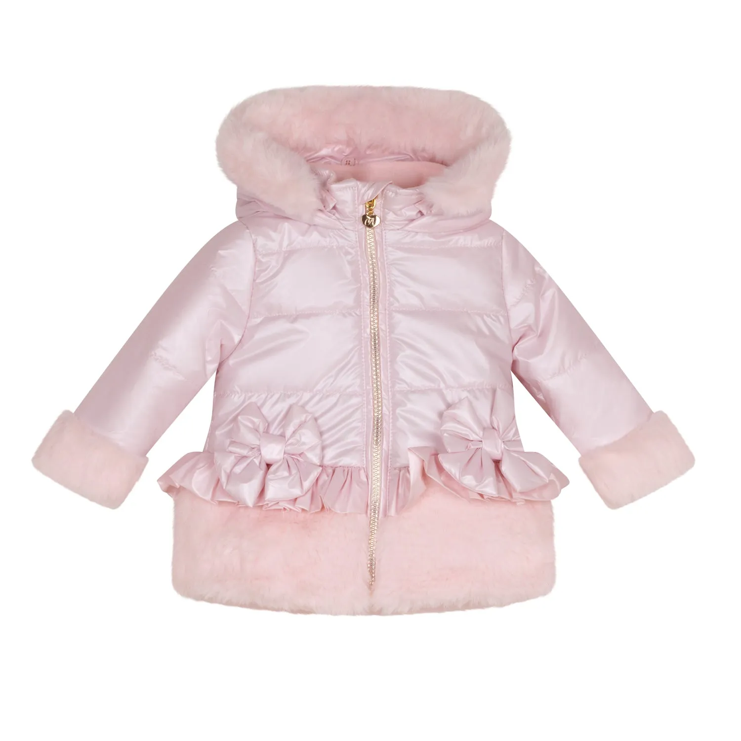 Little A HONEY Baby Pink Faux Fur Padded Jacket LA24301