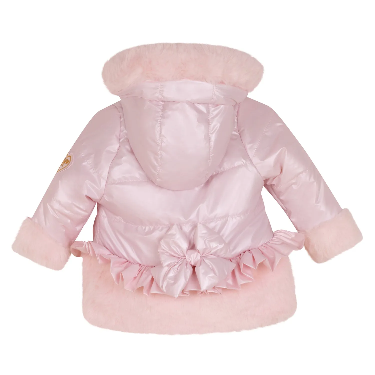 Little A HONEY Baby Pink Faux Fur Padded Jacket LA24301