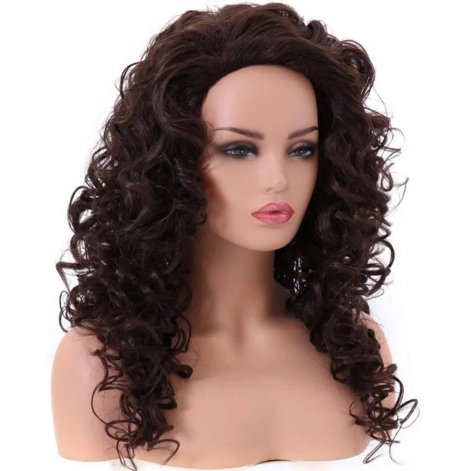 Long Wavy Curly Chestnut Brown/Black Wig