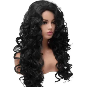 Long Wavy Curly Chestnut Brown/Black Wig