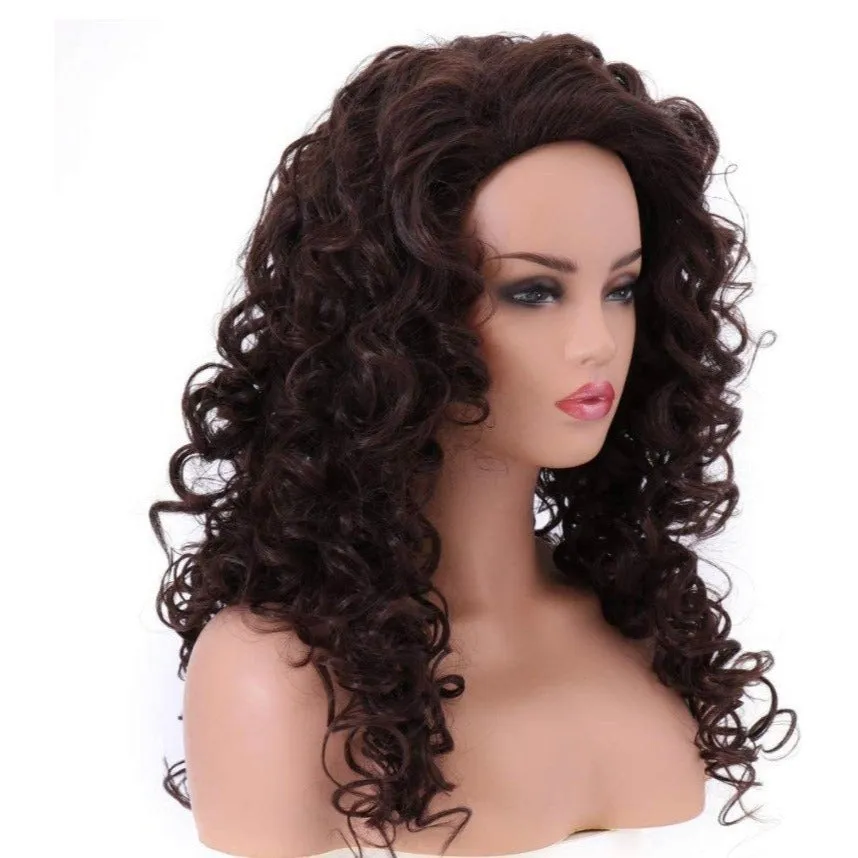 Long Wavy Curly Chestnut Brown/Black Wig