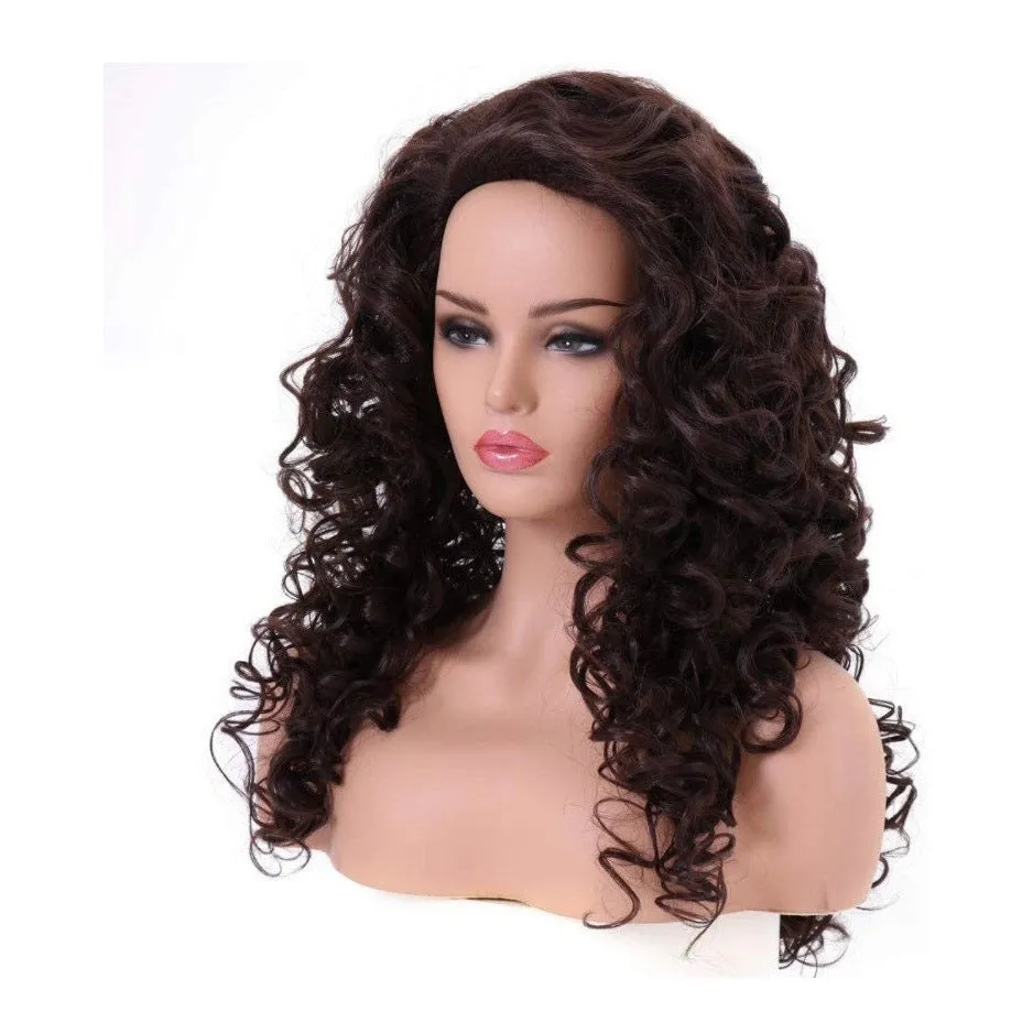 Long Wavy Curly Chestnut Brown/Black Wig