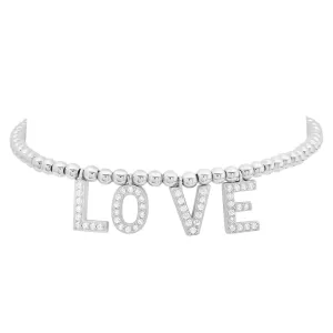 LOVE STRETCH BRACELET, SILVER