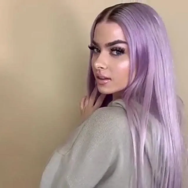 Lovely purple natural long wig