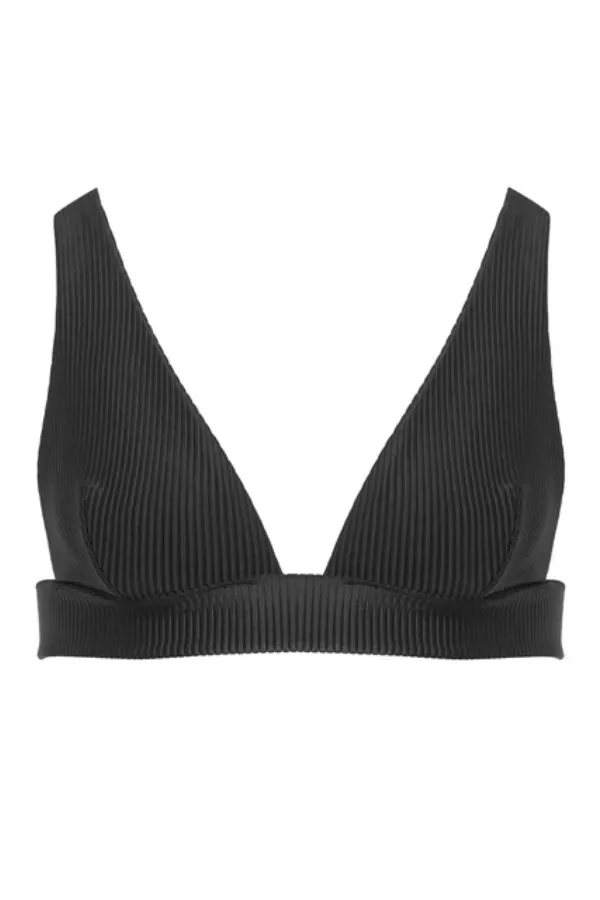 Lucerne Plunge Bikini Top - Black
