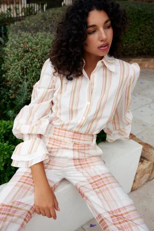 Lucinda Blouse - Peony / Antique Stripe