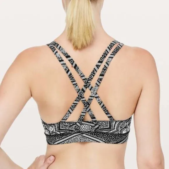 Lululemon Energy Bra Inked Energy Bra Ice Grey Black 8
