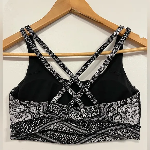 Lululemon Energy Bra Inked Energy Bra Ice Grey Black 8