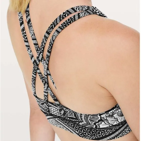 Lululemon Energy Bra Inked Energy Bra Ice Grey Black 8