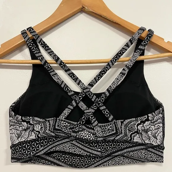 Lululemon Energy Bra Inked Energy Bra Ice Grey Black 8