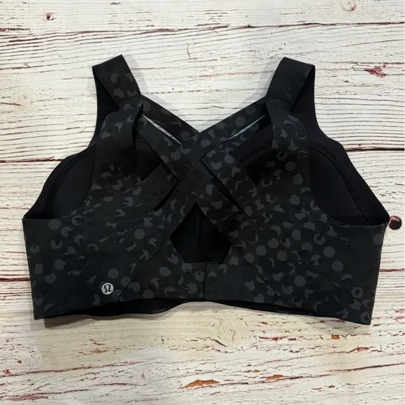 Lululemon Enlite Bra Weave High Support in Primal Dot Black Multi Sz 38DD