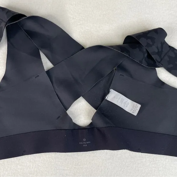 Lululemon Enlite Bra *Zip Front Formation Camo Deep Coal Multi Size 36E