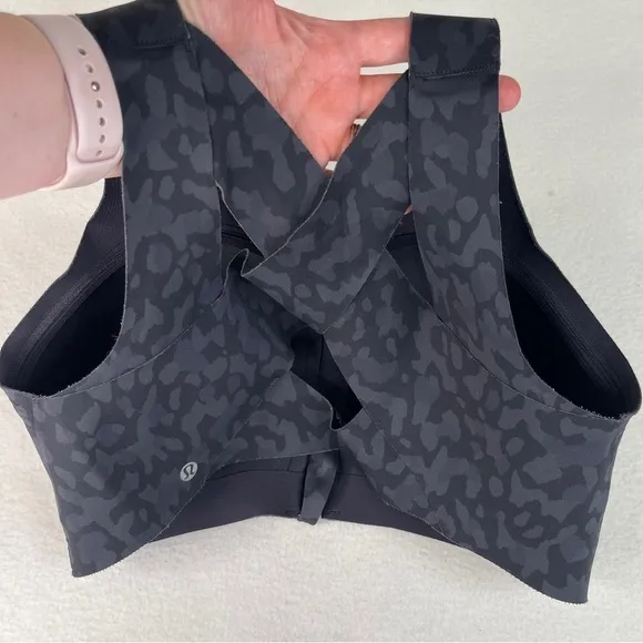 Lululemon Enlite Bra *Zip Front Formation Camo Deep Coal Multi Size 36E