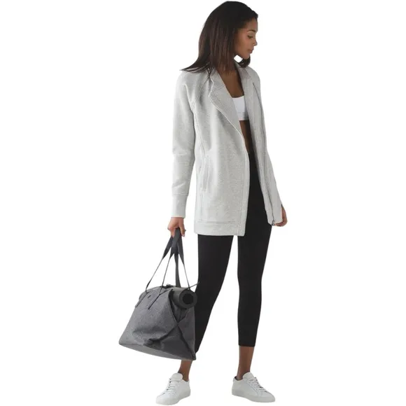 Lululemon Light Grey Fleece Fill Zip Wrap Jacket Size Small Medium 6–8