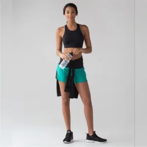 Lululemon |‎ Smooth Stride High-Rise Short 3.5&quot; | Viridian Green/Black | Size 8
