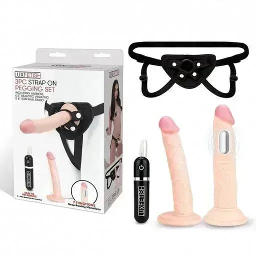 Lux Fetish 3 PC Strap-On Pegging Set