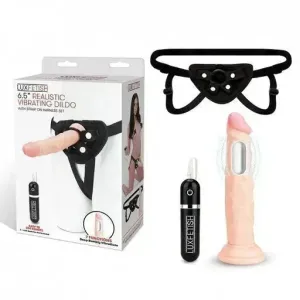 Lux Fetish 6.5" Realistic Vibrating Dildo & Strap-on Harness