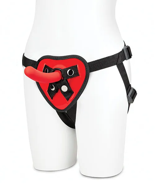 Lux Fetish Red Heart Strap-On Set