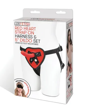 Lux Fetish Red Heart Strap-On Set