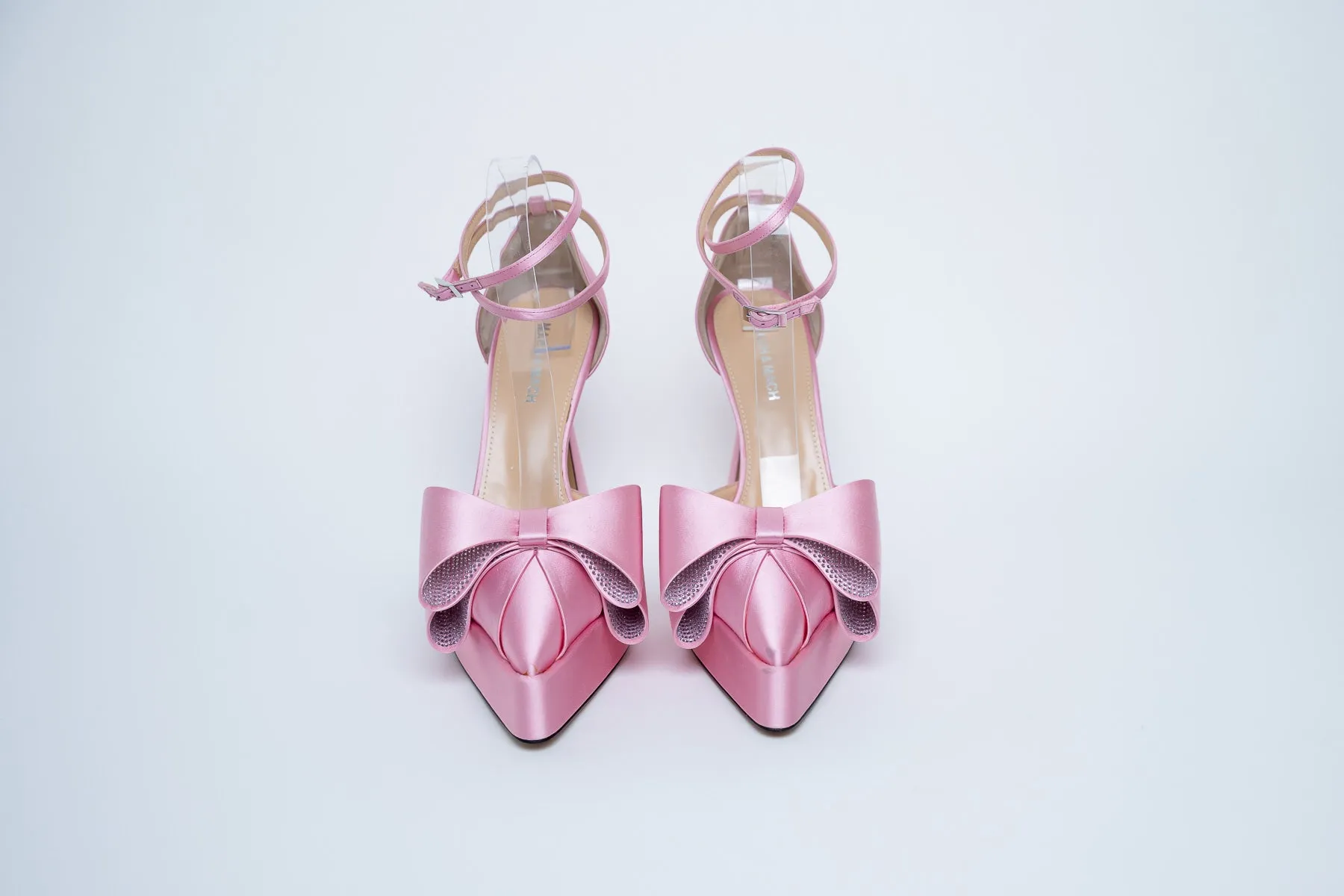 Mach & Mach Pink Satin Bow Heels Size 40