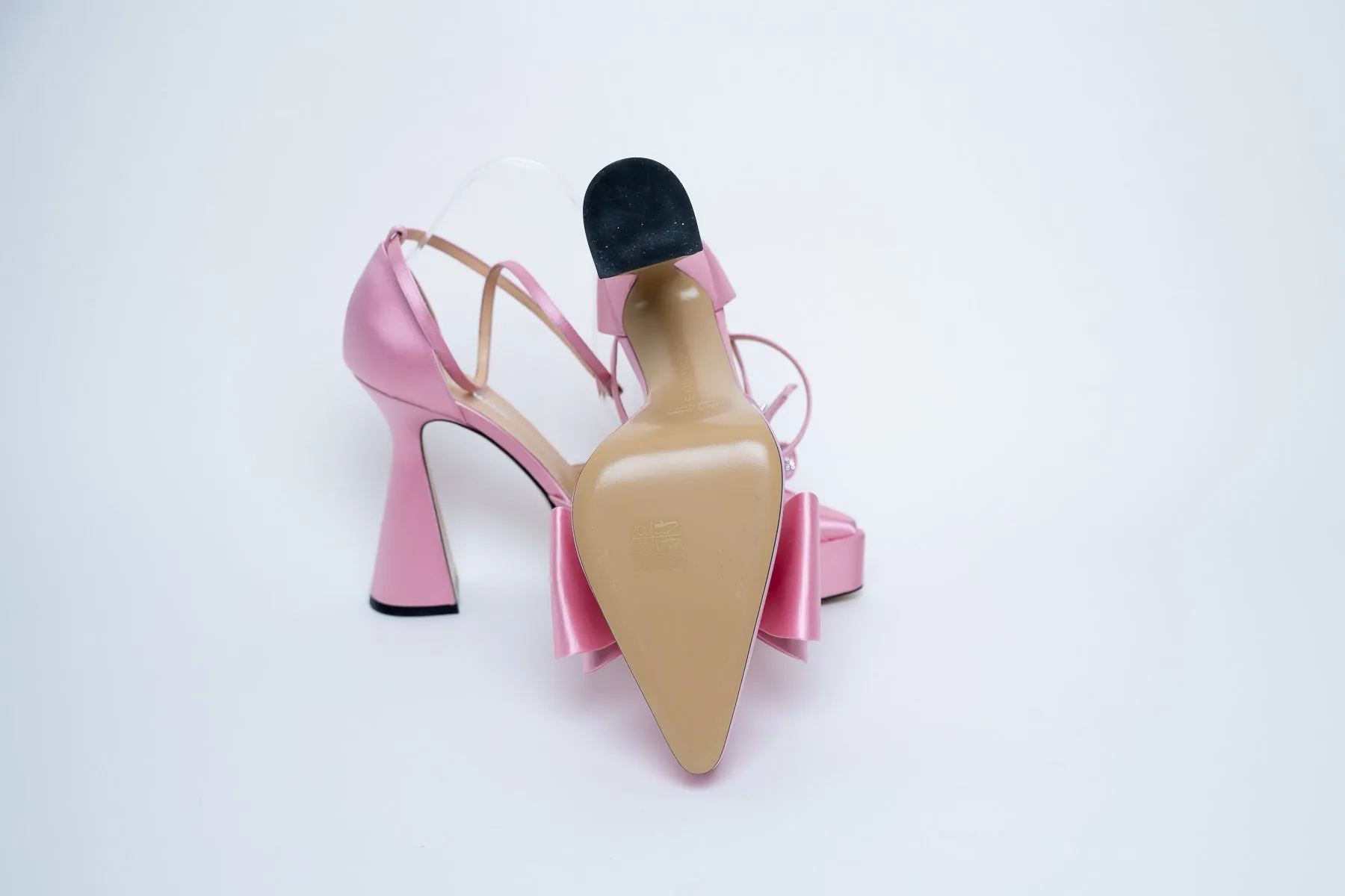 Mach & Mach Pink Satin Bow Heels Size 40