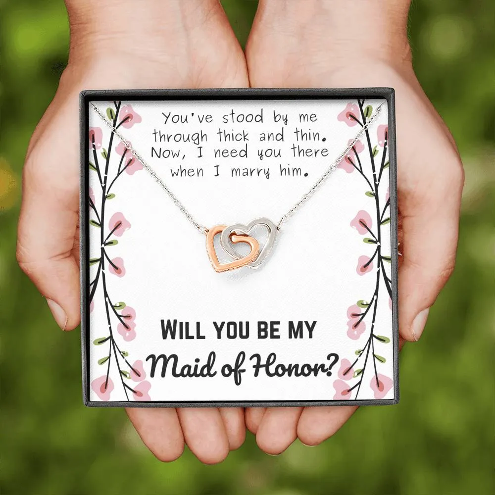 Maid of Honor Interlocking Hearts Necklace