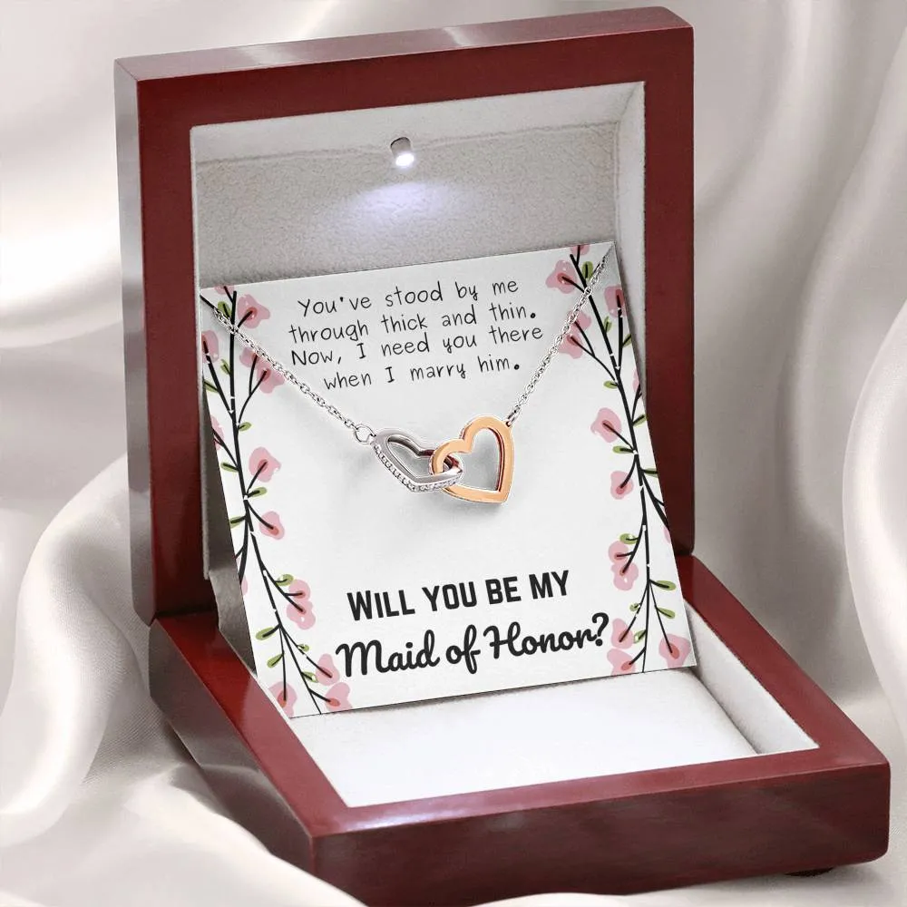 Maid of Honor Interlocking Hearts Necklace