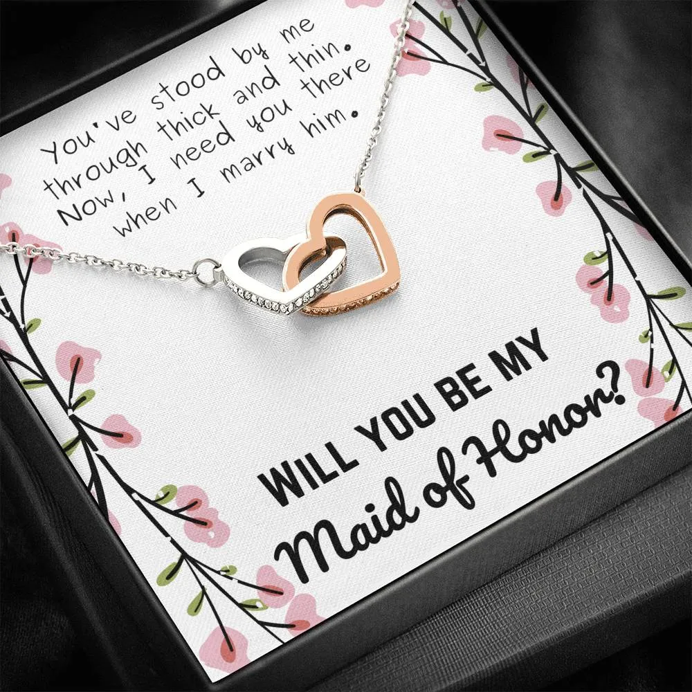 Maid of Honor Interlocking Hearts Necklace