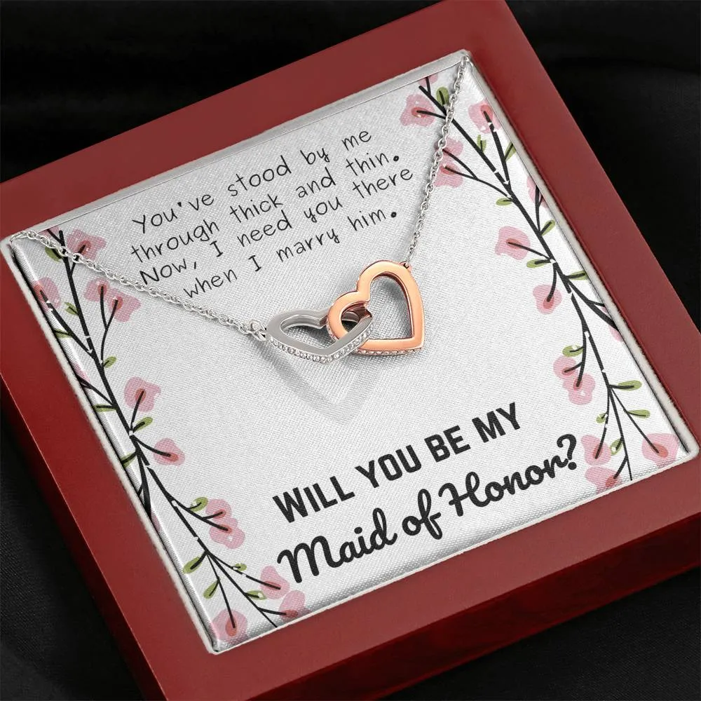 Maid of Honor Interlocking Hearts Necklace