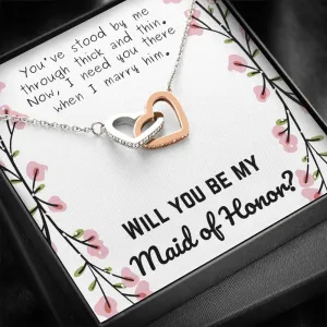 Maid of Honor Interlocking Hearts Necklace