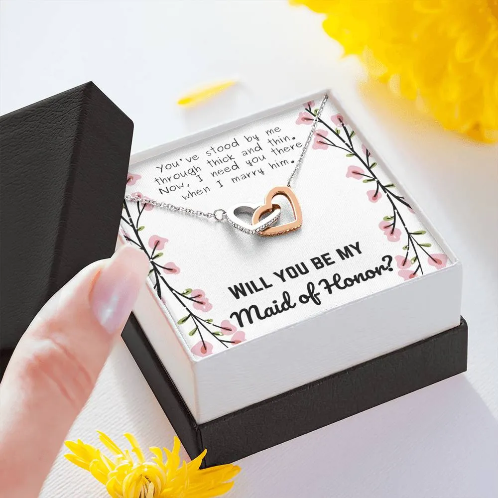 Maid of Honor Interlocking Hearts Necklace