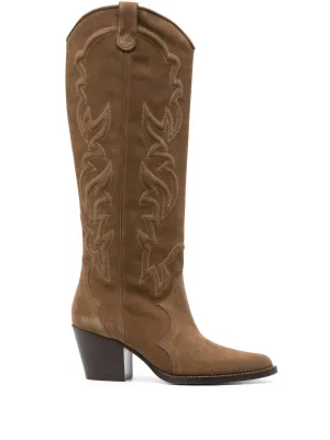 Maje 65mm suede cowboy boots